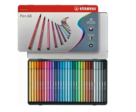 STABILO Pen 68 Metal Box of 30 Colours 